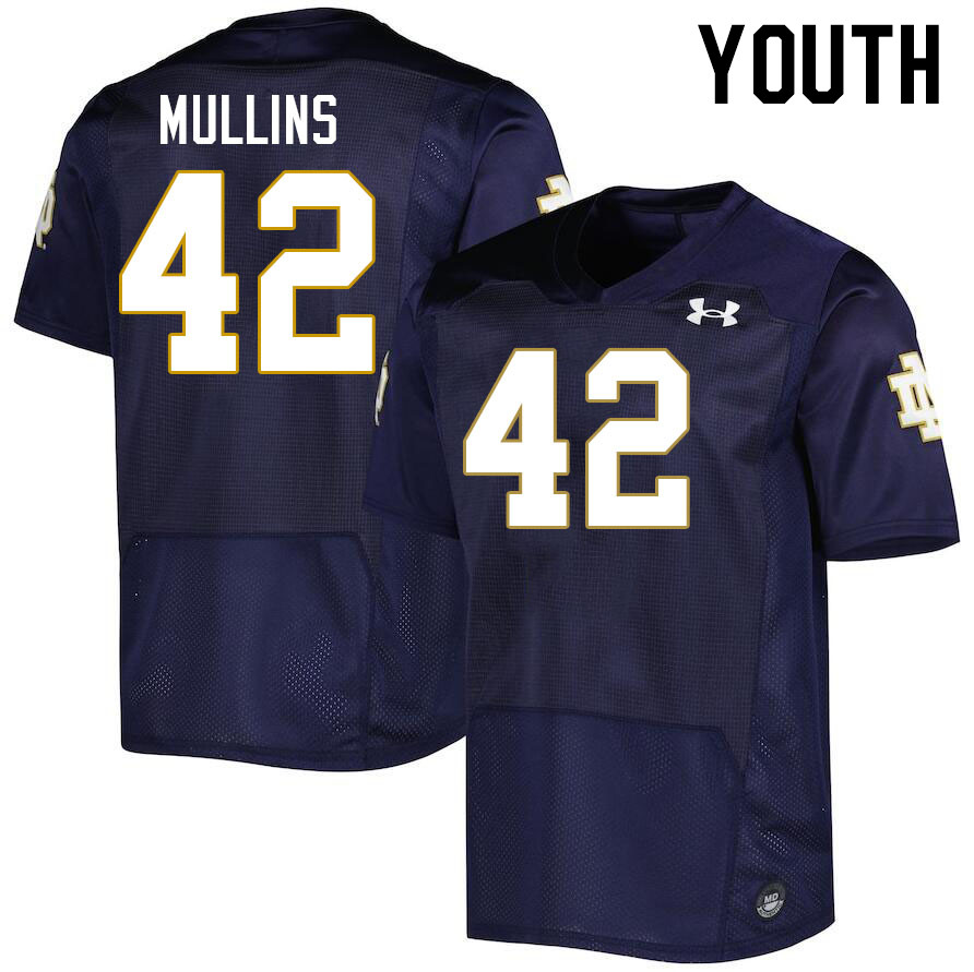 Youth #42 Cole Mullins Notre Dame Fighting Irish College Football Jerseys Stitched-Navy